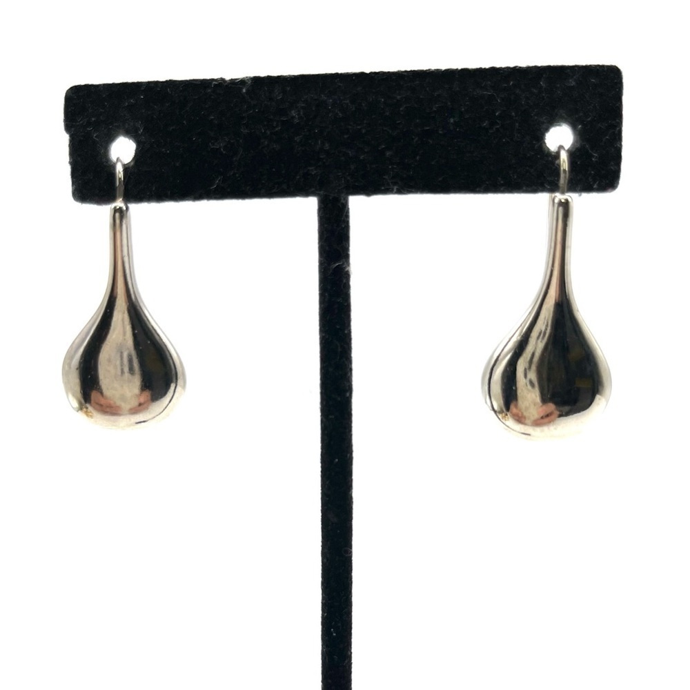 Tear Drop Silver Tone Earrings